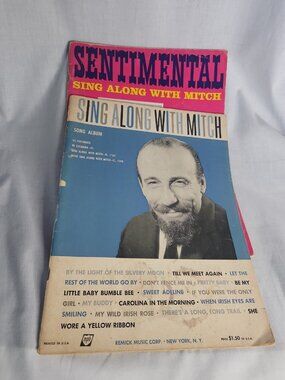 Pair Of Vintage Sing Along With Mitch Shert Music Books Sentimental Songs